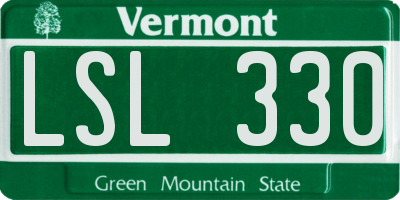 VT license plate LSL330