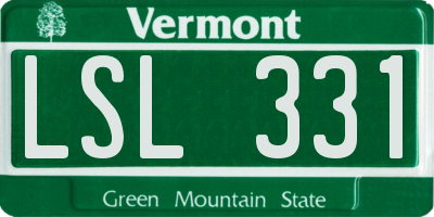 VT license plate LSL331