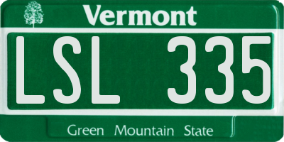 VT license plate LSL335