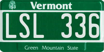 VT license plate LSL336