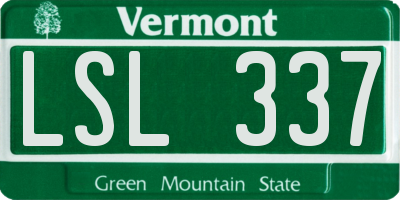 VT license plate LSL337