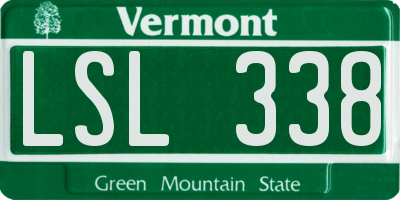 VT license plate LSL338