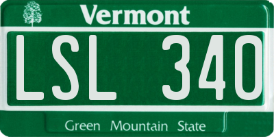 VT license plate LSL340