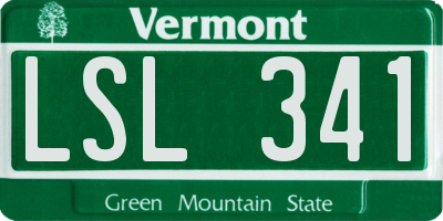 VT license plate LSL341