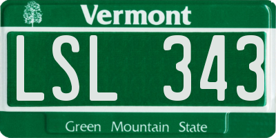 VT license plate LSL343