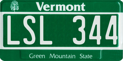 VT license plate LSL344