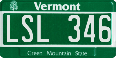 VT license plate LSL346