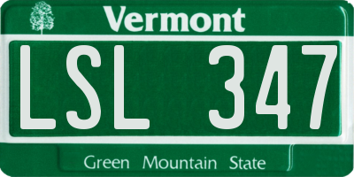 VT license plate LSL347