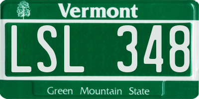 VT license plate LSL348