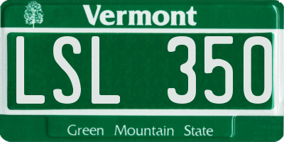 VT license plate LSL350