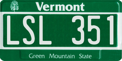 VT license plate LSL351