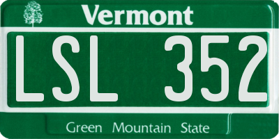 VT license plate LSL352