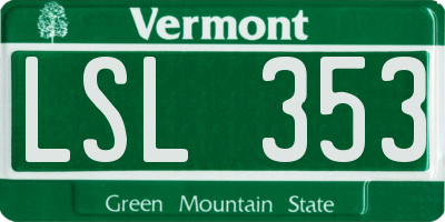 VT license plate LSL353