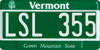 VT license plate LSL355