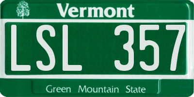 VT license plate LSL357