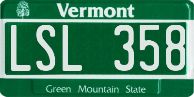 VT license plate LSL358