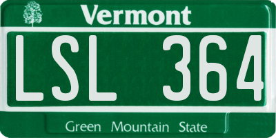 VT license plate LSL364
