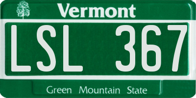 VT license plate LSL367