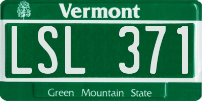VT license plate LSL371