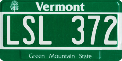 VT license plate LSL372