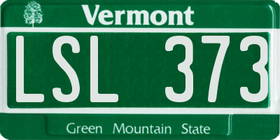 VT license plate LSL373