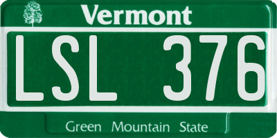 VT license plate LSL376