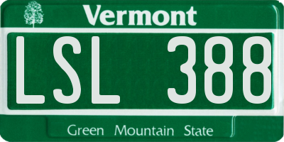 VT license plate LSL388