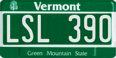 VT license plate LSL390