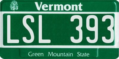 VT license plate LSL393