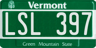 VT license plate LSL397