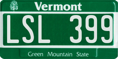 VT license plate LSL399