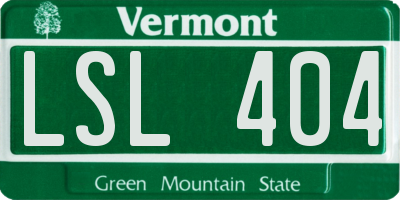 VT license plate LSL404