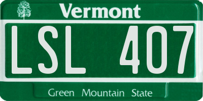 VT license plate LSL407