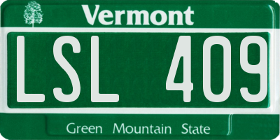 VT license plate LSL409