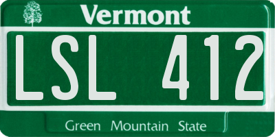 VT license plate LSL412