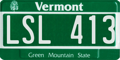 VT license plate LSL413