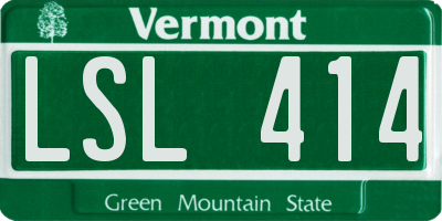 VT license plate LSL414