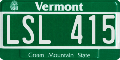 VT license plate LSL415