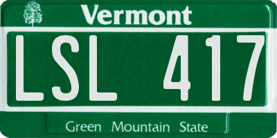 VT license plate LSL417
