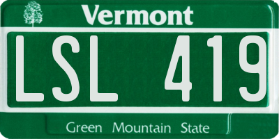VT license plate LSL419