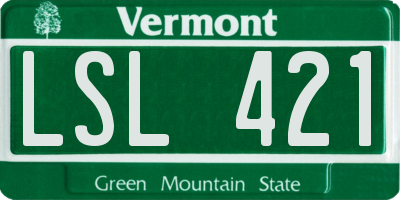 VT license plate LSL421