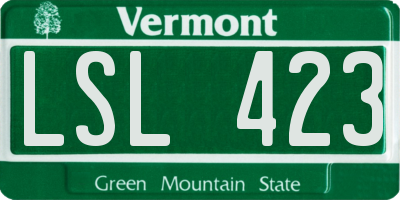 VT license plate LSL423