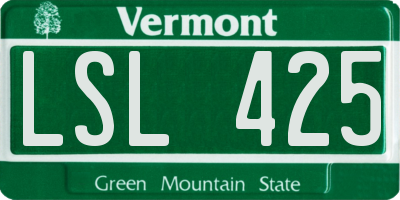 VT license plate LSL425