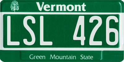 VT license plate LSL426