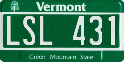 VT license plate LSL431
