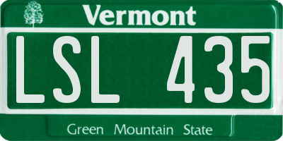 VT license plate LSL435