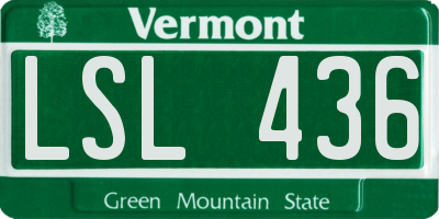 VT license plate LSL436