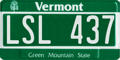 VT license plate LSL437