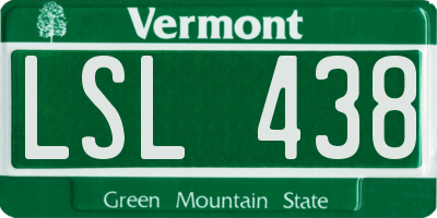 VT license plate LSL438