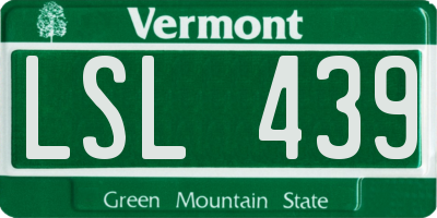 VT license plate LSL439